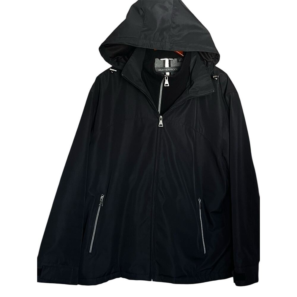 WEATHERPROOF BLACK HOODED LINED JACKET COAT MENS SIZE XXL 2XL
